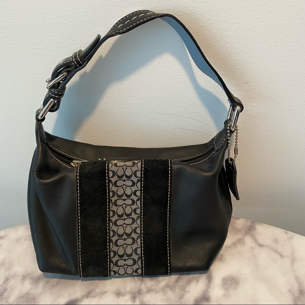Black Leather Coach mini-bag